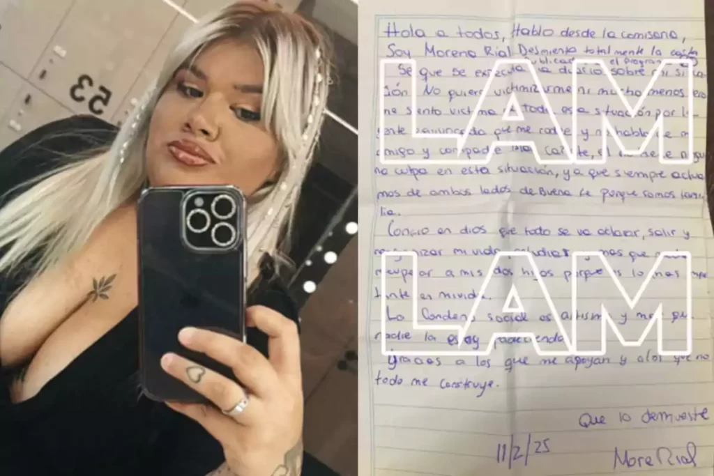 Se conoció la verdadera carta de Morena Rial que escribió desde su lugar de detención